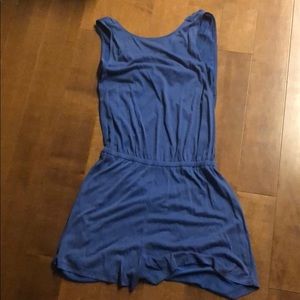Backless blue romper